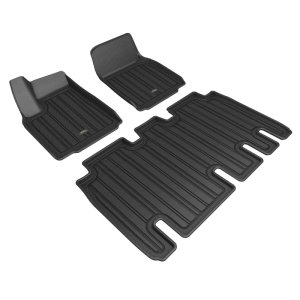 Tesla Model X Floor Mat Set - Front + Rear - 3D MAXpider - Elitect - Black - `22-`24 Tesla Model X Floor Mat Set - Front + Rear - 3D MAXpider - Elitect - Black - `22-`24